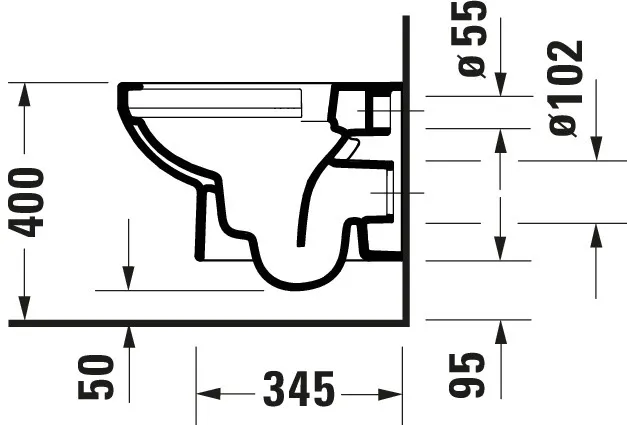 Wand-Tiefspül-WC Compact „No.1“ 36,5 × 40 × 48 cm, ohne Spülrand