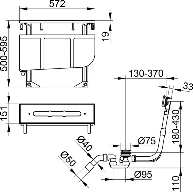 KEUCO Armaturenzubehör Rohbau-Set für Vierloch-Wannenmischer Wannenrand verchromt KEUCO Armaturenzubehör Rohbau-Set für Vierloch-Wannenmischer Wannenrand verchromt