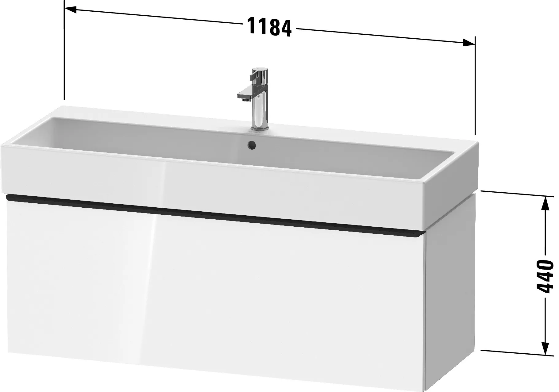Duravit Waschtischunterschrank wandhängend „D-Neo“ 118,4 × 44 × 44,2 cm in Graphit Matt Duravit Waschtischunterschrank wandhängend „D-Neo“ 118,4 × 44 × 44,2 cm in Graphit Matt