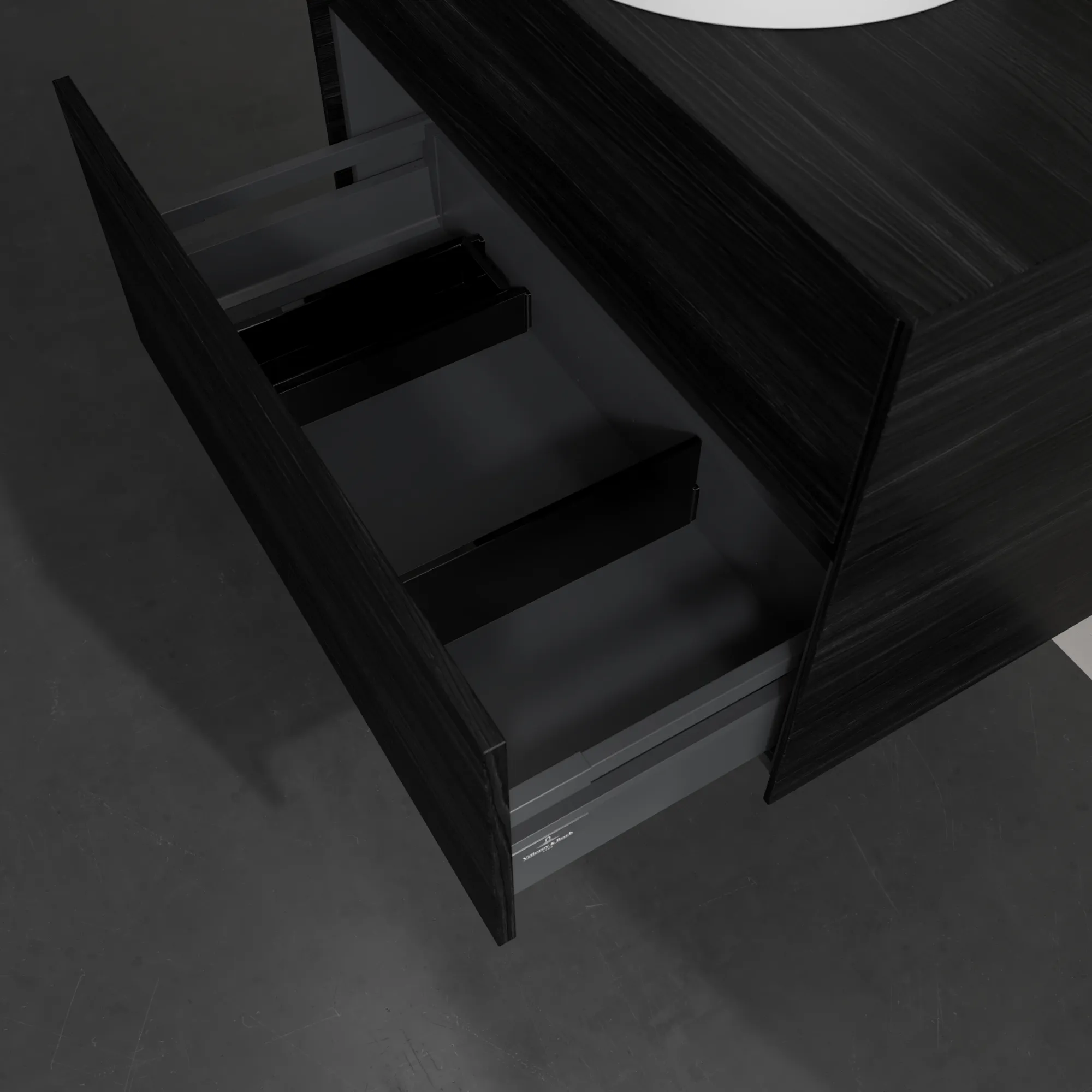 Villeroy & Boch Waschbeckenunterschrank Collaro C037B0, eckig, Black Oak, 800x548x500 mm, mit Beleuchtung und SoftClosing Villeroy & Boch Waschbeckenunterschrank Collaro C037B0, eckig, Black Oak, 800x548x500 mm, mit Beleuchtung und SoftClosing