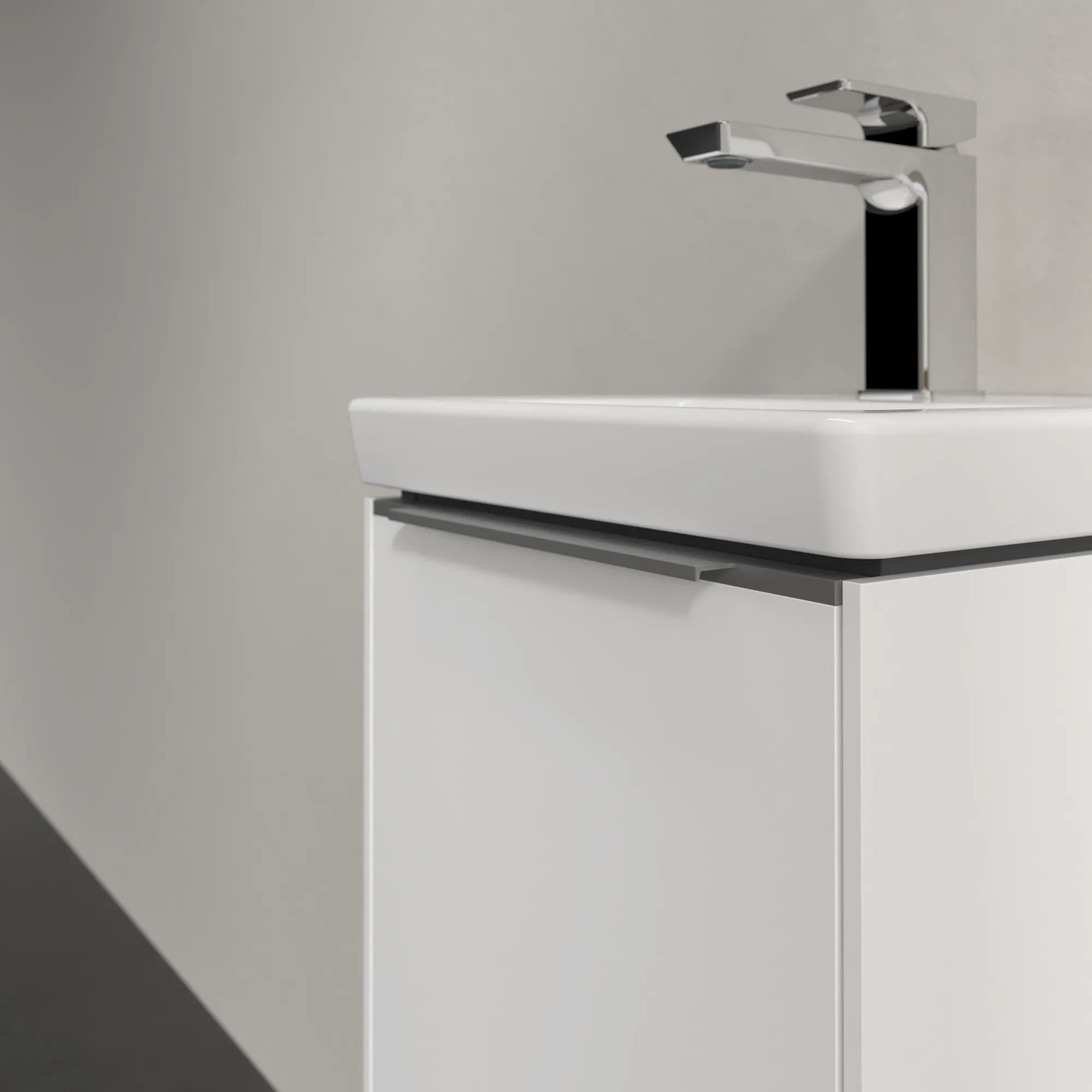 Villeroy & Boch Waschtischunterschrank mit Tür „Subway 3.0“ für Schrankwaschtisch 351 × 429 × 309 mm Pure White, 1 Tür, für Becken mittig, Anschlag rechts