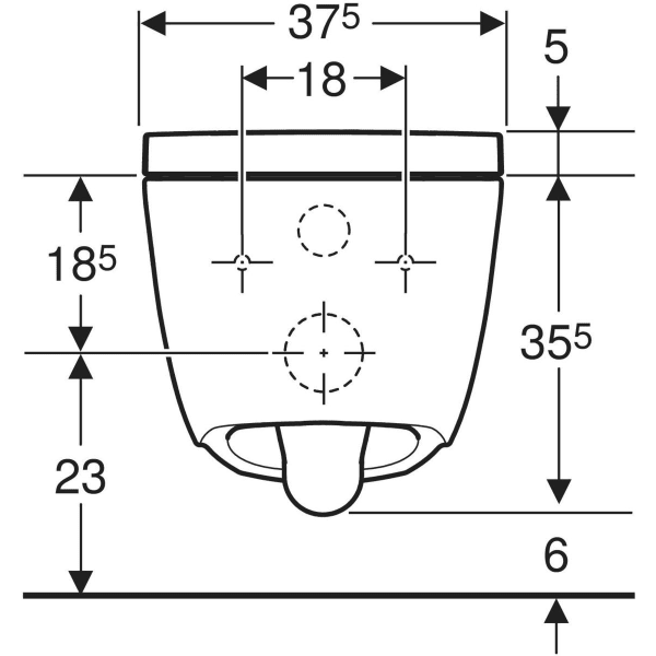 Geberit Wand-Dusch-WC Komplettanlage AquaClean „Alba“ 600 × 484 × 400 mm in weiß alpin, Befestigung sichtbar, ohne Spülrand Geberit Wand-Dusch-WC Komplettanlage AquaClean „Alba“ 600 × 484 × 400 mm in weiß alpin, Befestigung sichtbar, ohne Spülrand