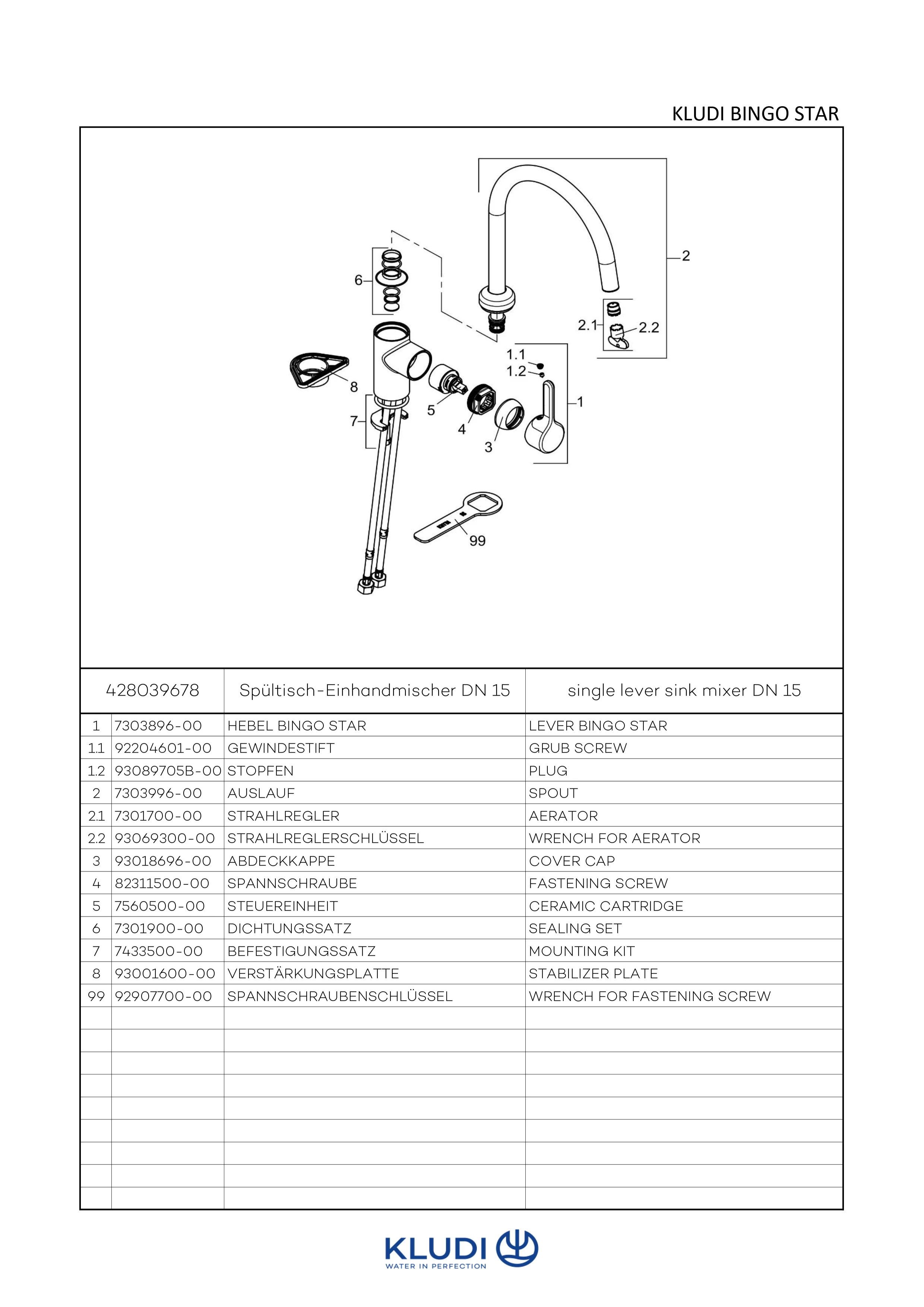 BINGO STAR SpültischEHM DN 15 edelstahlfinish BINGO STAR SpültischEHM DN 15 edelstahlfinish
