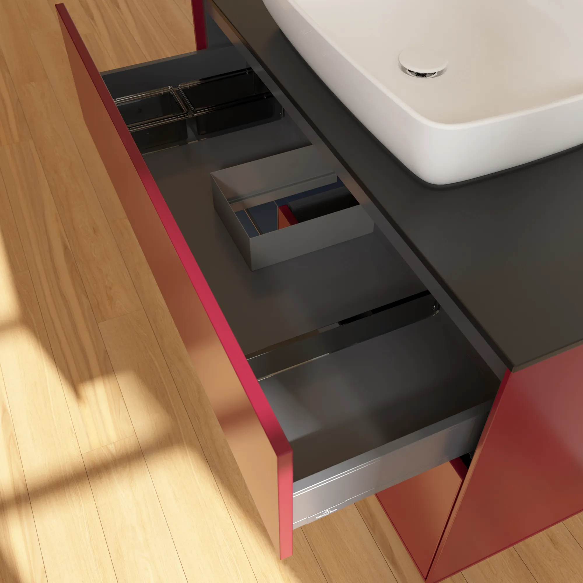 Villeroy & Boch Waschtischunterschrank „Finion“ für Schrankwaschtisch 1000 × 603 × 501 mm Peony Matt Lacquer, für Becken mittig Villeroy & Boch Waschtischunterschrank „Finion“ für Schrankwaschtisch 1000 × 603 × 501 mm Peony Matt Lacquer, für Becken mittig