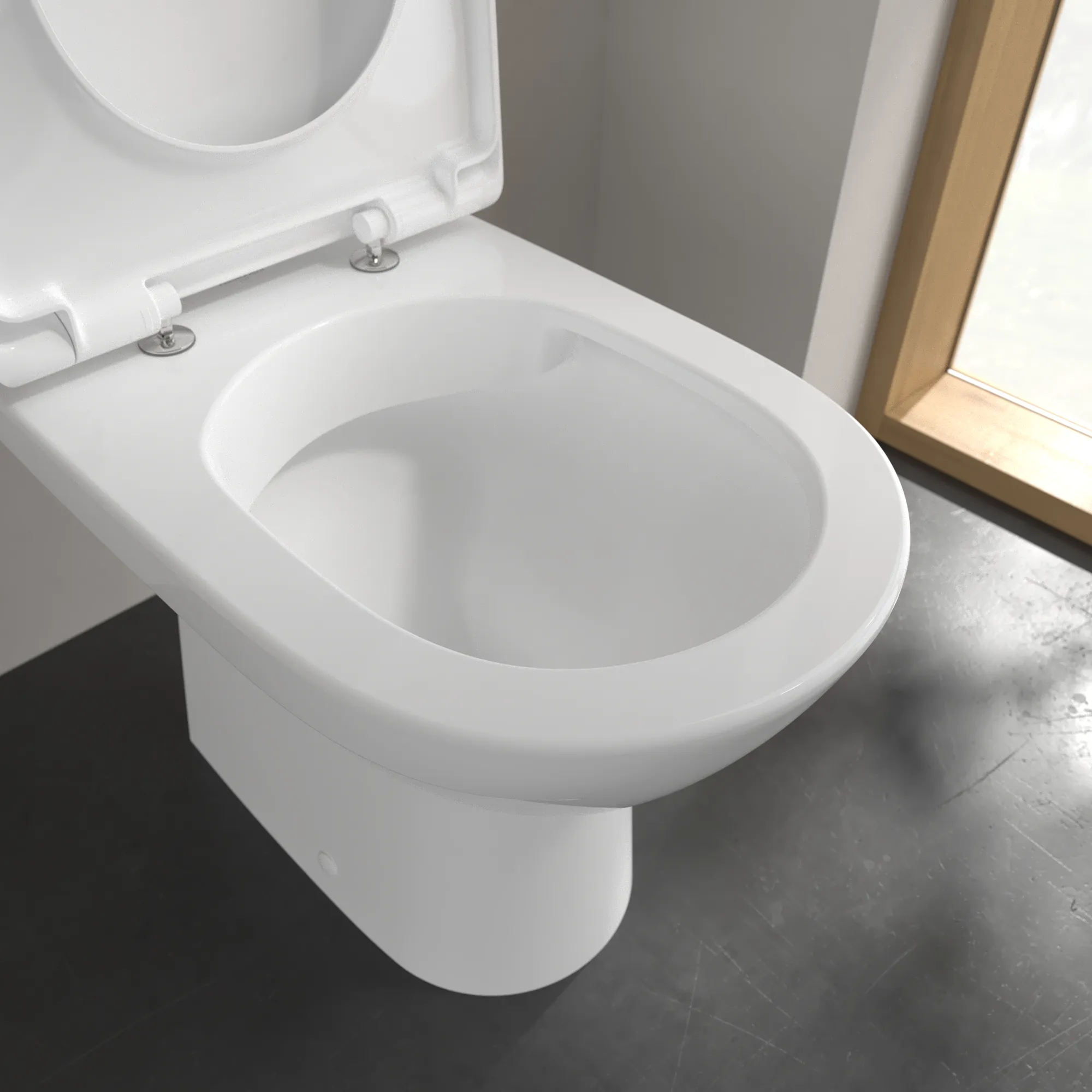 Tiefspül-WC spülrandlos für Kombination O.novo 5661R0, 360 x 646 x 430 mm, Oval, bodenstehend, Abgang waagerecht, Weiß Alpin Tiefspül-WC spülrandlos für Kombination O.novo 5661R0, 360 x 646 x 430 mm, Oval, bodenstehend, Abgang waagerecht, Weiß Alpin