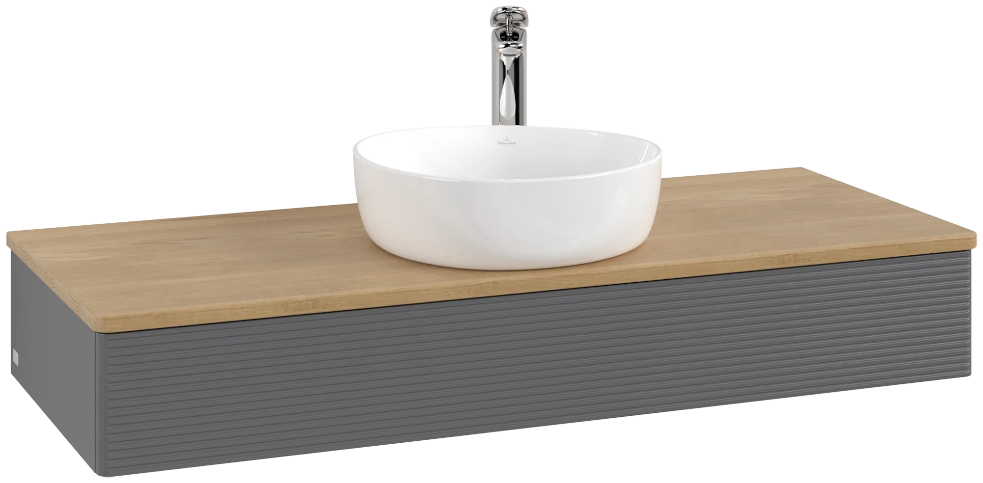 Villeroy & Boch Antao Waschbeckenunterschrank L10_5, 1200x190x500mm, Anthracite Matt Lacquer / Honey Oak