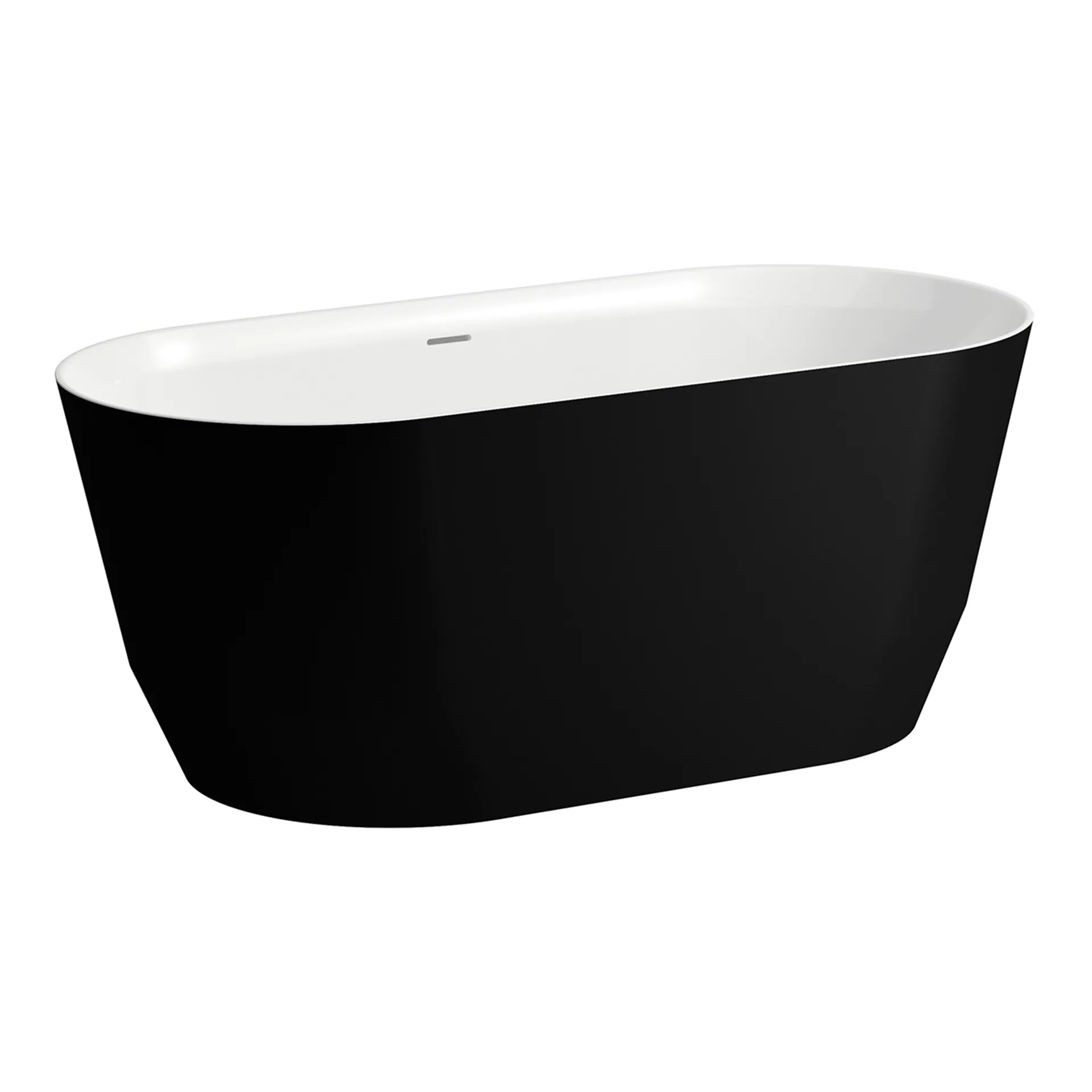 Laufen Badewanne „PRO“ freistehend 150 × 70 cm in Schwarz (matt) / Weiß