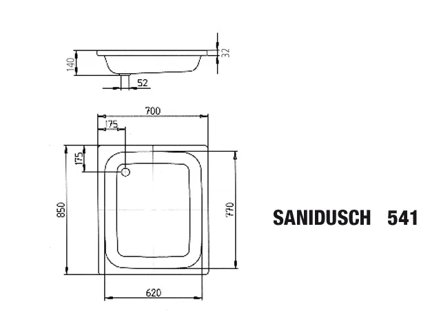Kaldewei rechteck Duschwanne „Sanidusch“ 700 × 850 mm ohne Oberflächenbeschichtung, ohne Oberflächenveredelung, in alpinweiß