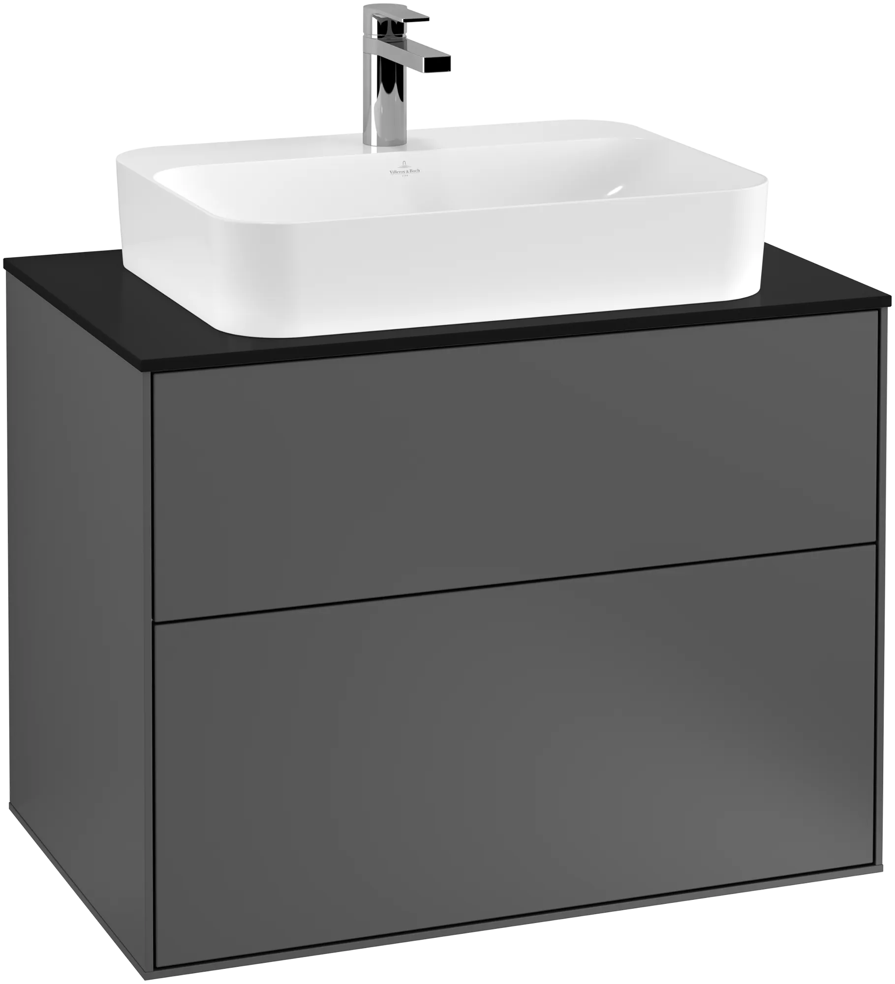 Villeroy & Boch Waschbeckenunterschrank Finion G34, Anthracite Matt Lacquer, 800x603x501 mm, mit Beleuchtung und SoftClosing Villeroy & Boch Waschbeckenunterschrank Finion G34, Anthracite Matt Lacquer, 800x603x501 mm, mit Beleuchtung und SoftClosing
