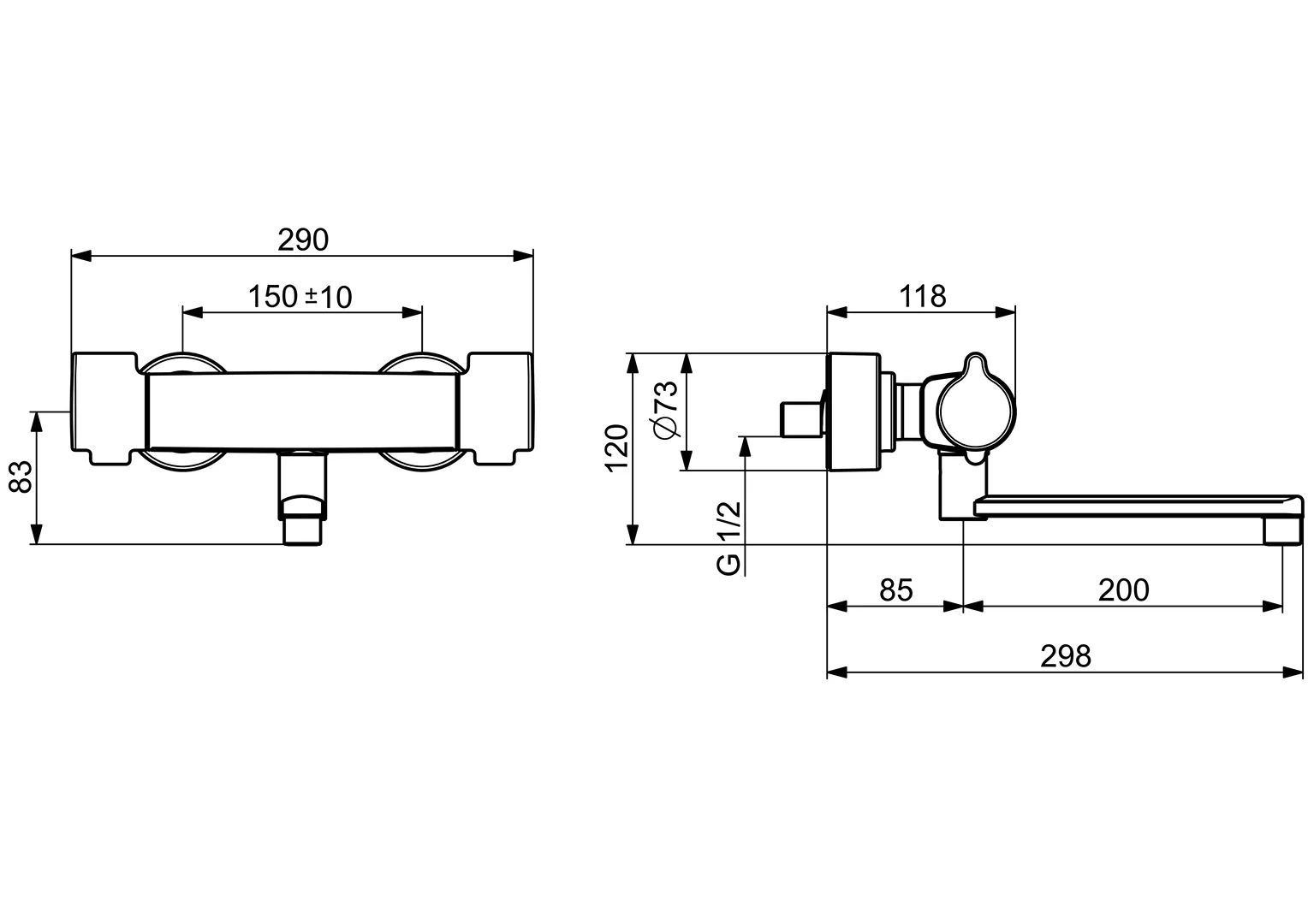 HansaCLINICA Waschtischbatterie HansaCLINICA 0880 Ausladung 285 mm Chrom