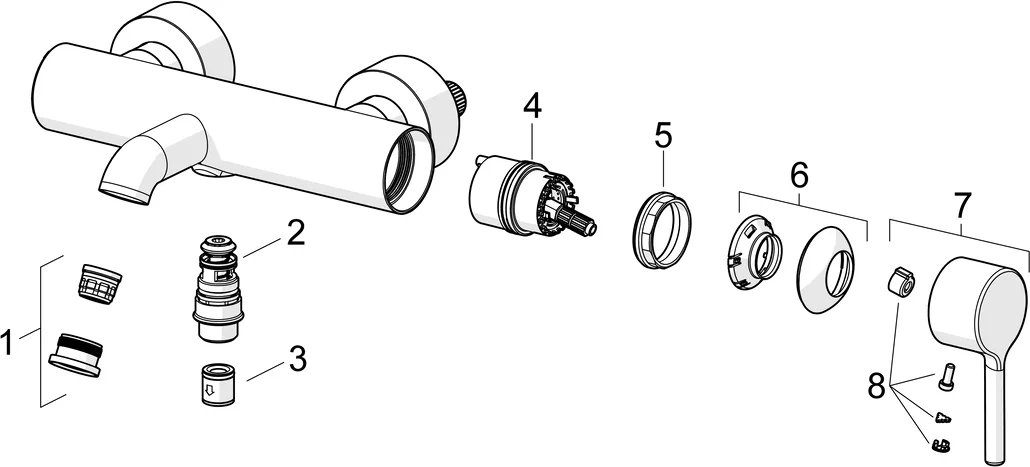 HansaVANTIS Style EHM Wannenfüll- und Brausebatterie Chrom 168 mm