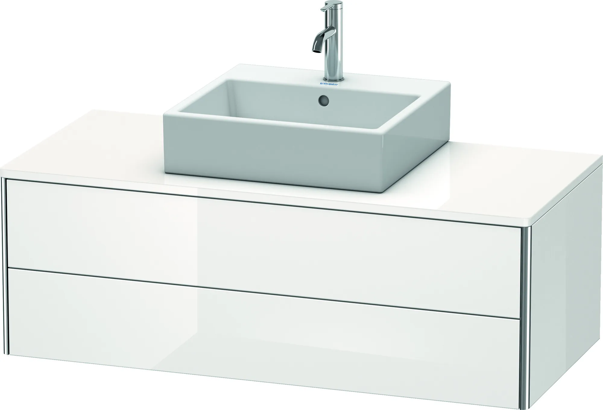 Duravit Waschtischunterschrank wandhängend „XSquare“ 120 × 40 × 54,8 cm Weiß Hochglanz Becken: mittig / Front- & Korpusfarbe: Weiß Hochglanz / Größe: 120 × 54,8 × 40 cm / Oberfläche: Dekor / Profile: Chrom / Schubladen: 2 Duravit Waschtischunterschrank wandhängend „XSquare“ 120 × 40 × 54,8 cm Weiß Hochglanz Becken: mittig / Front- & Korpusfarbe: Weiß Hochglanz / Größe: 120 × 54,8 × 40 cm / Oberfläche: Dekor / Profile: Chrom / Schubladen: 2