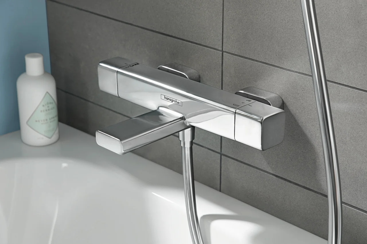 Hansgrohe Ecostat E Wannenthermostat Aufputz, Chrom, Ausladung 183 mm, 2 Verbraucher Hansgrohe Ecostat E Wannenthermostat Aufputz, Chrom, Ausladung 183 mm, 2 Verbraucher