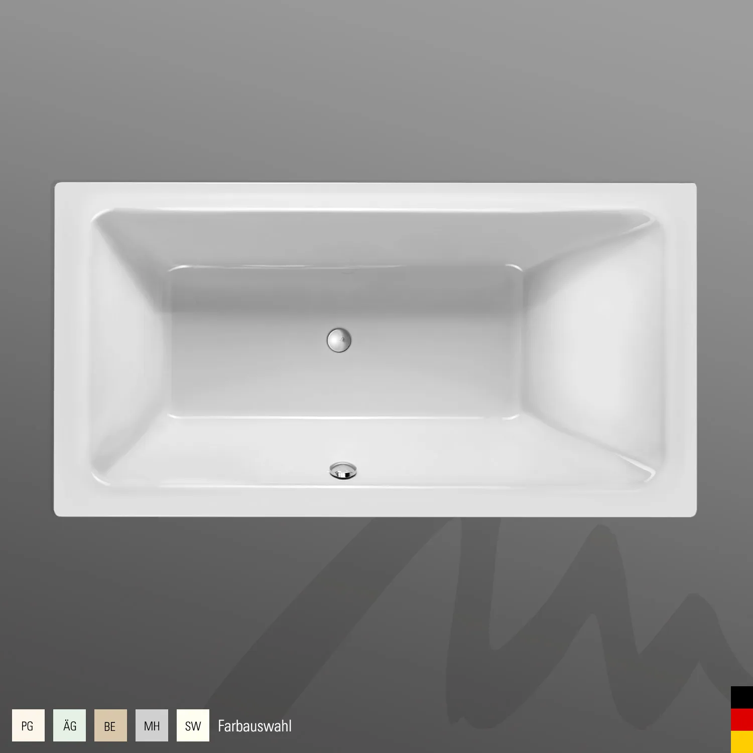 Mauersberger Acryl-Badewanne convexa 190⁄100 1900x1000x485, Farbgruppe: 2 Mauersberger Acryl-Badewanne convexa 190⁄100 1900x1000x485, Farbgruppe: 2