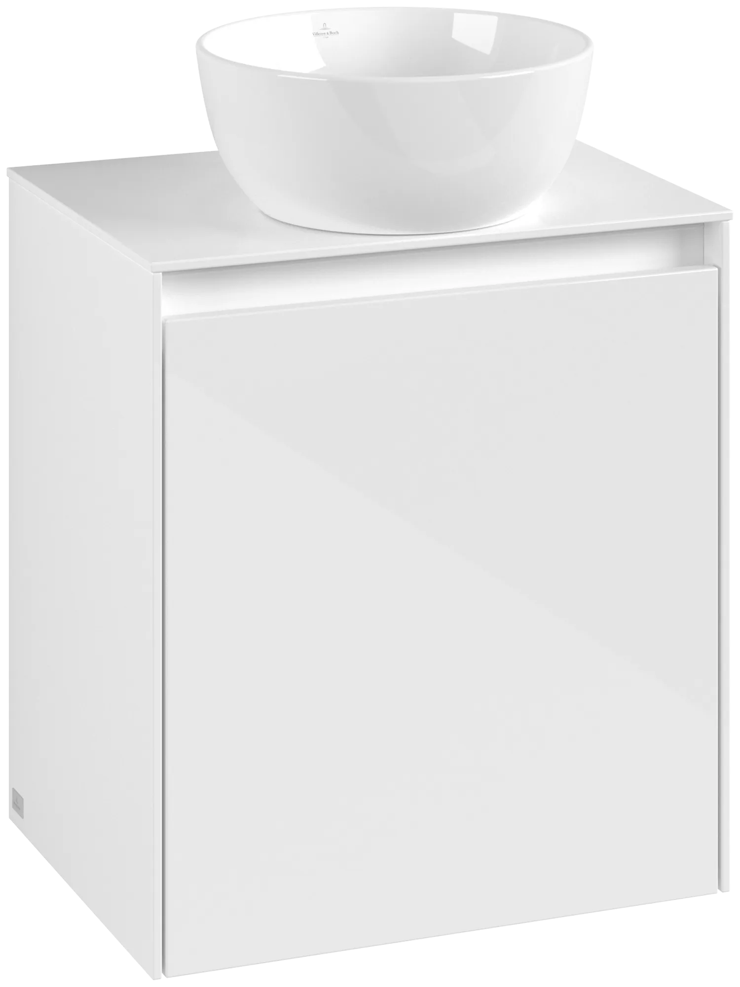 Villeroy & Boch Waschtischunterschrank „Collaro“ 500 × 548 × 380 mm Glossy White, für Becken mittig, Anschlag links, ohne Beleuchtung Villeroy & Boch Waschtischunterschrank „Collaro“ 500 × 548 × 380 mm Glossy White, für Becken mittig, Anschlag links, ohne Beleuchtung