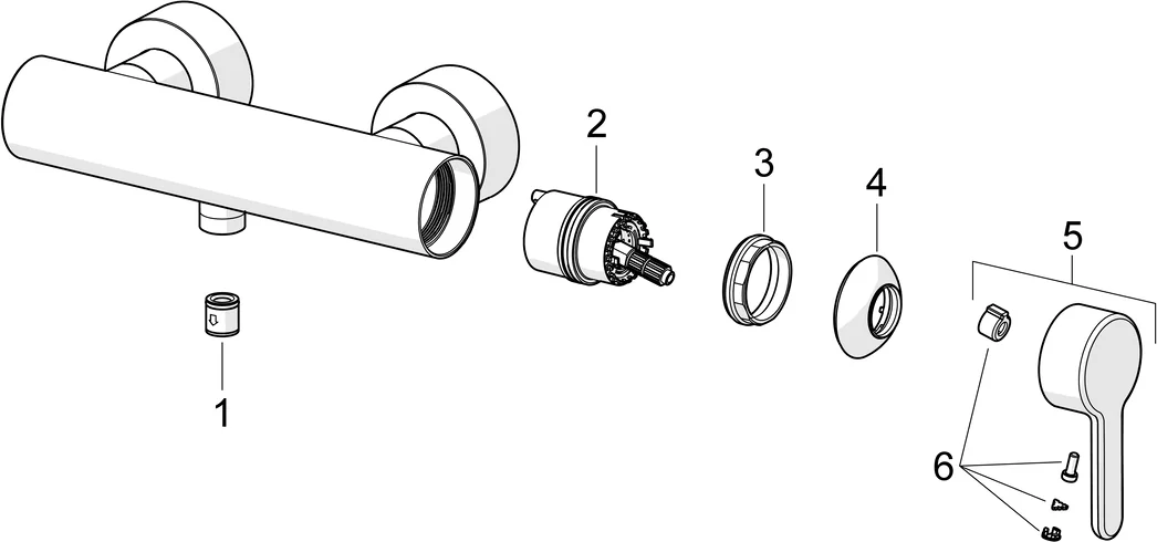 HansaDESIGNO Style Duscharmatur Wandmontage Einhebelmischer Chrom HansaDESIGNO Style Duscharmatur Wandmontage Einhebelmischer Chrom