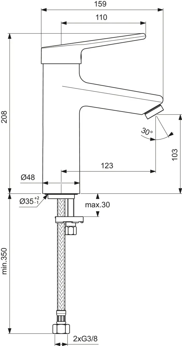 Waschtischarmatur Ceraplus Grande ohne Ablaufgarnitur Ausladung 123mm Chrom Waschtischarmatur Ceraplus Grande ohne Ablaufgarnitur Ausladung 123mm Chrom