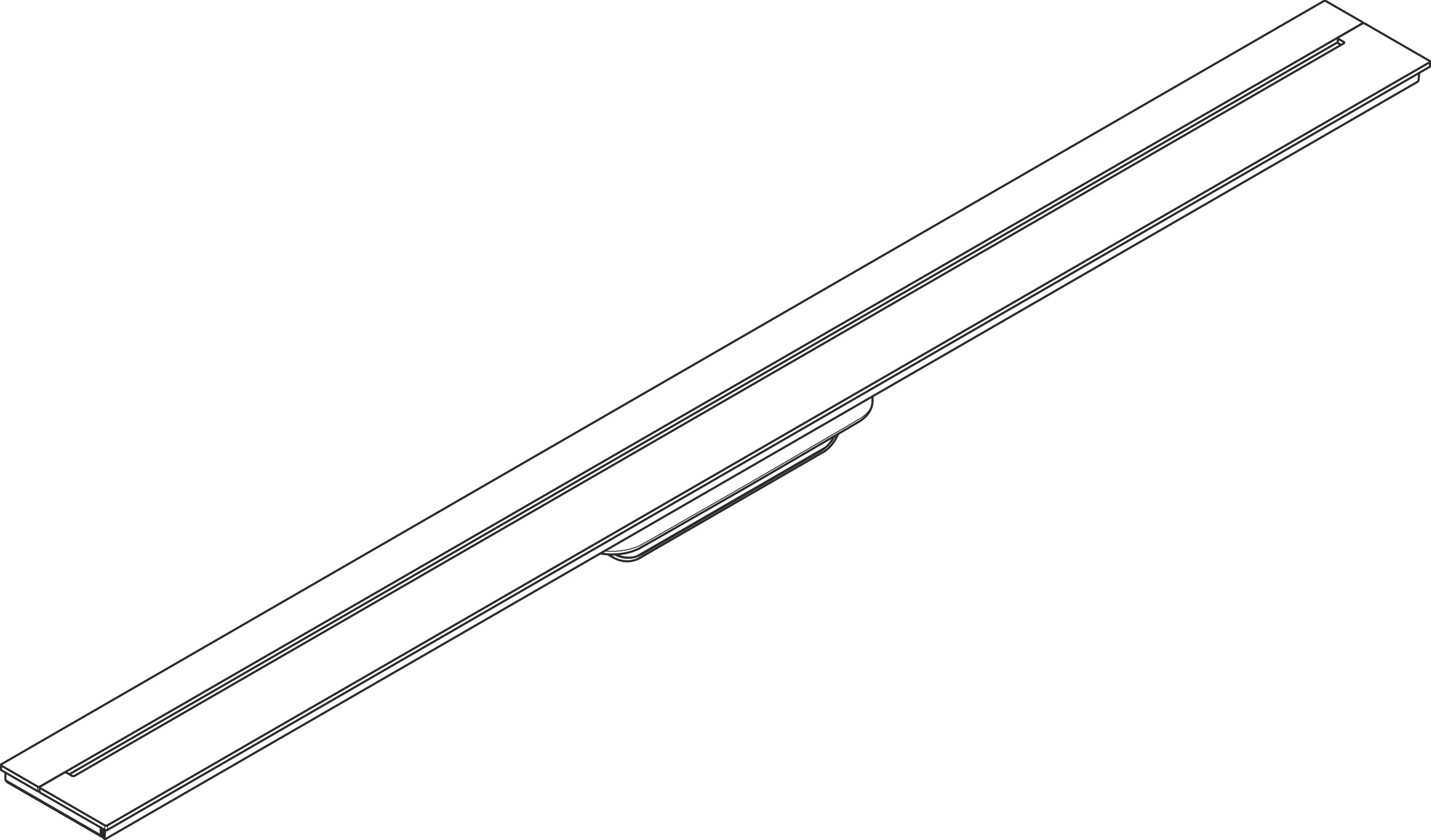 Hansgrohe AXOR Drain Fertigset Duschrinne 1000 mm wandangebunden Chrom Edelstahl V2A 1.4301 bis 18 mm Fliesenstärke