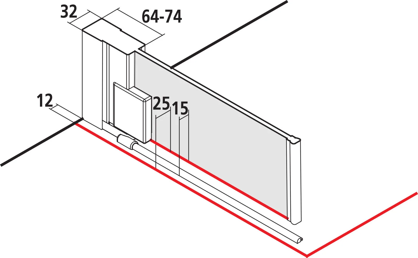 Kermi Duschtür 1-flügelig links für Ecke „RAYA“ Glas Klar, Profile Silber Hochglanz, BV: 770 - 800 mm GAK: 755 - 785 mm WE: 780 - 810 mm H: 1850 mm Kermi Duschtür 1-flügelig links für Ecke „RAYA“ Glas Klar, Profile Silber Hochglanz, BV: 770 - 800 mm GAK: 755 - 785 mm WE: 780 - 810 mm H: 1850 mm