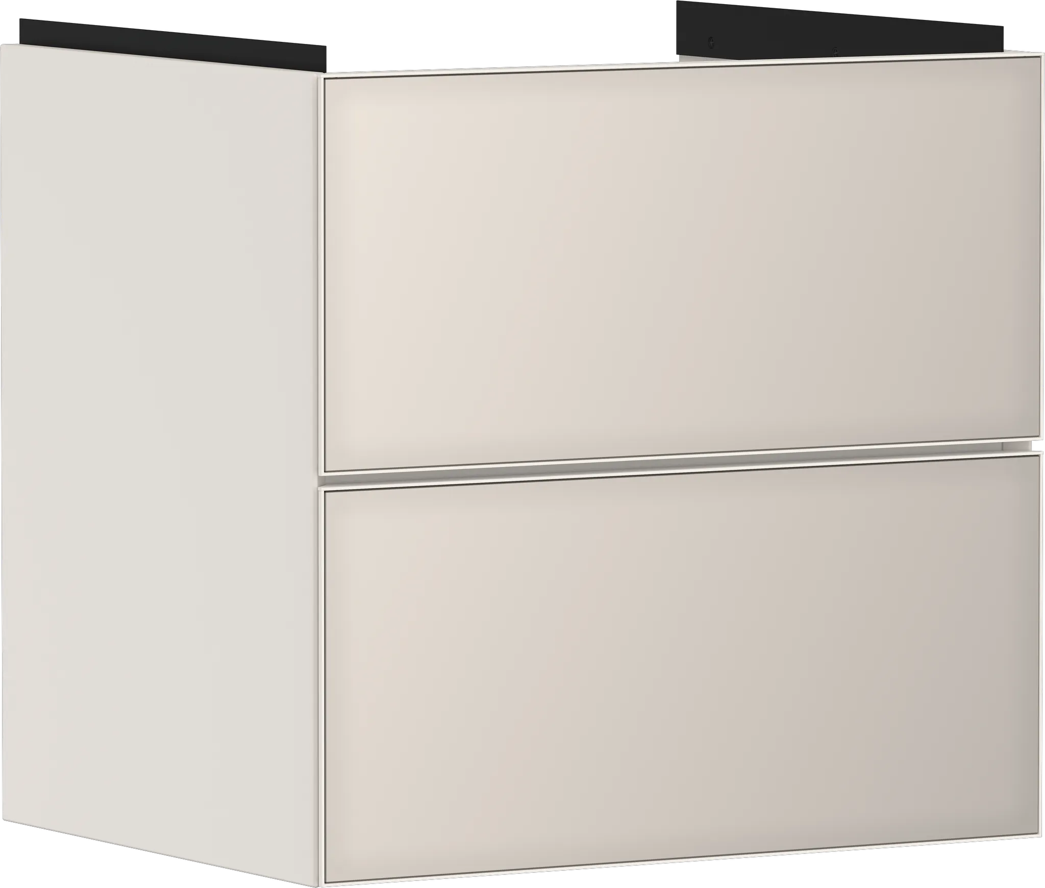 Xevolos E Waschtischunterschrank Sandbeige Matt 580/475 mit 2 Schubkästen für Waschtisch Bronze Struktur