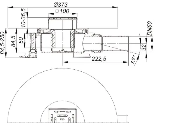 Bodenablauf DallDrain Select, DN 50, 100 x 100 mm Bodenablauf DallDrain Select, DN 50, 100 x 100 mm