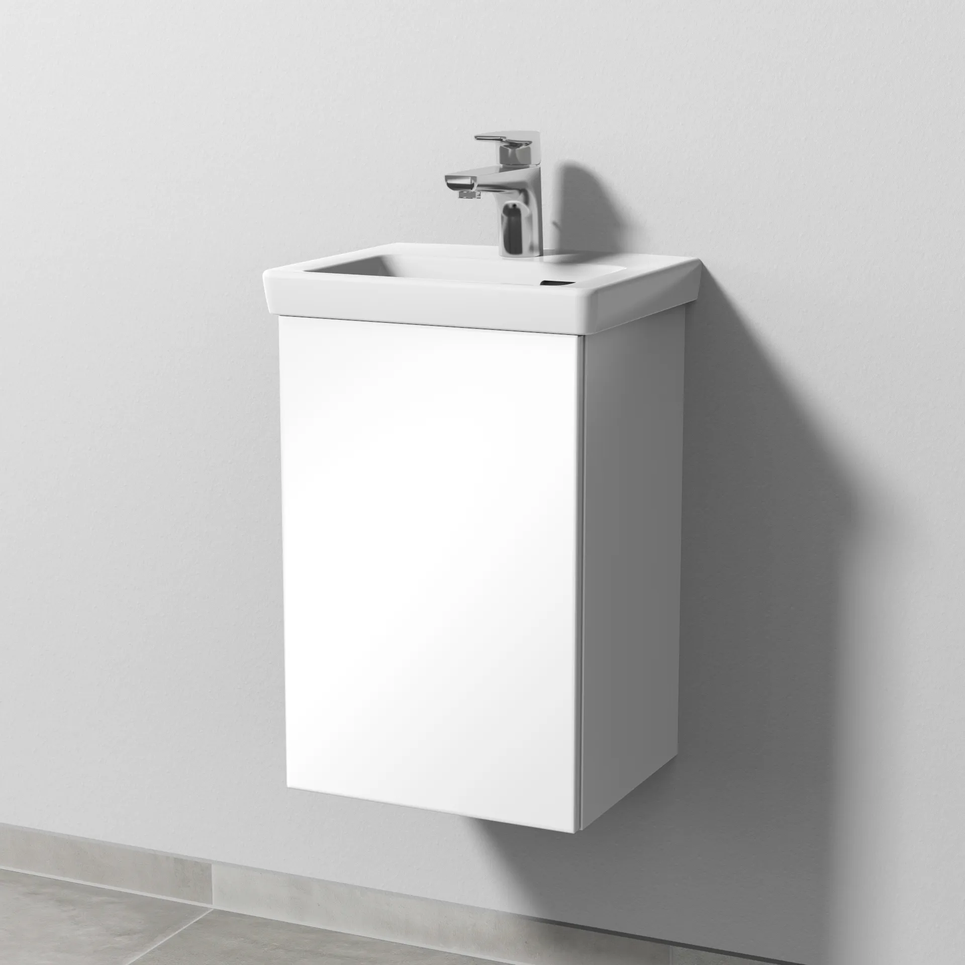 Sanipa Waschtischunterschrank „3way“ 335 × 517 × 293 mm in Weiß (glanz), Anschlag links