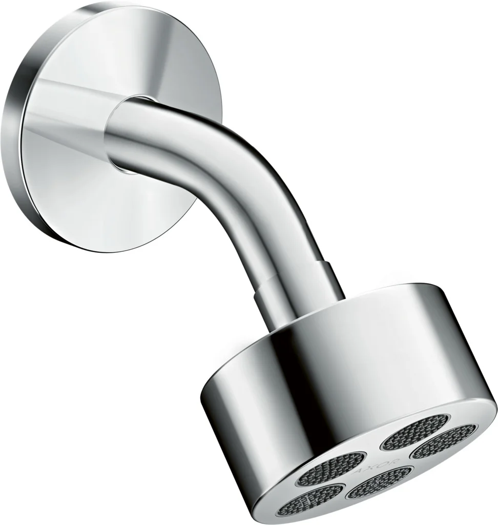 Hansgrohe AXOR One Kopfbrause 75 1jet EcoSmart mit Brausearm, Chrom, 73 mm, PowderRain, 8,7 l/min, verstellbarer Winkel, abnehmbar zur Reinigung