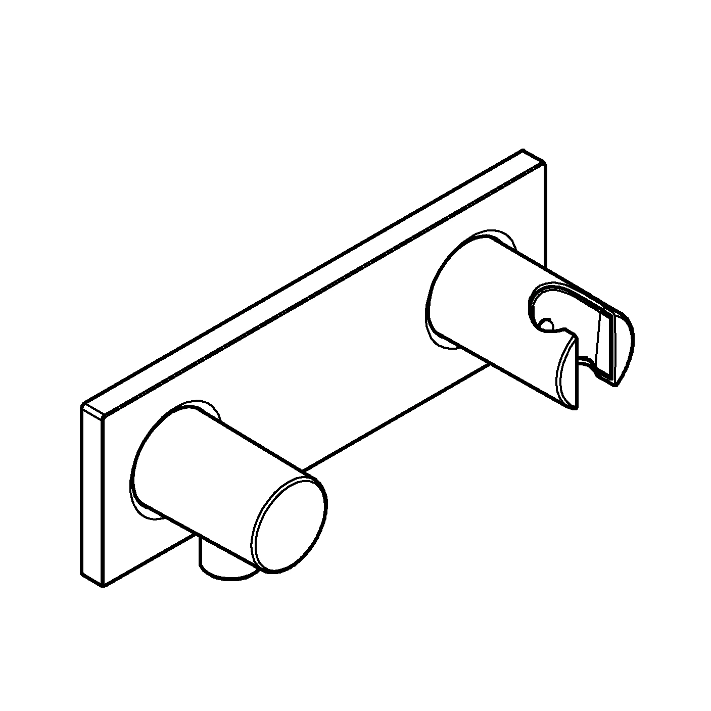 Wandanschlussbogen Grohtherm F 26878, intgrierter Brausehalter, für 35 034 000, ohne Rohbauset, chrom