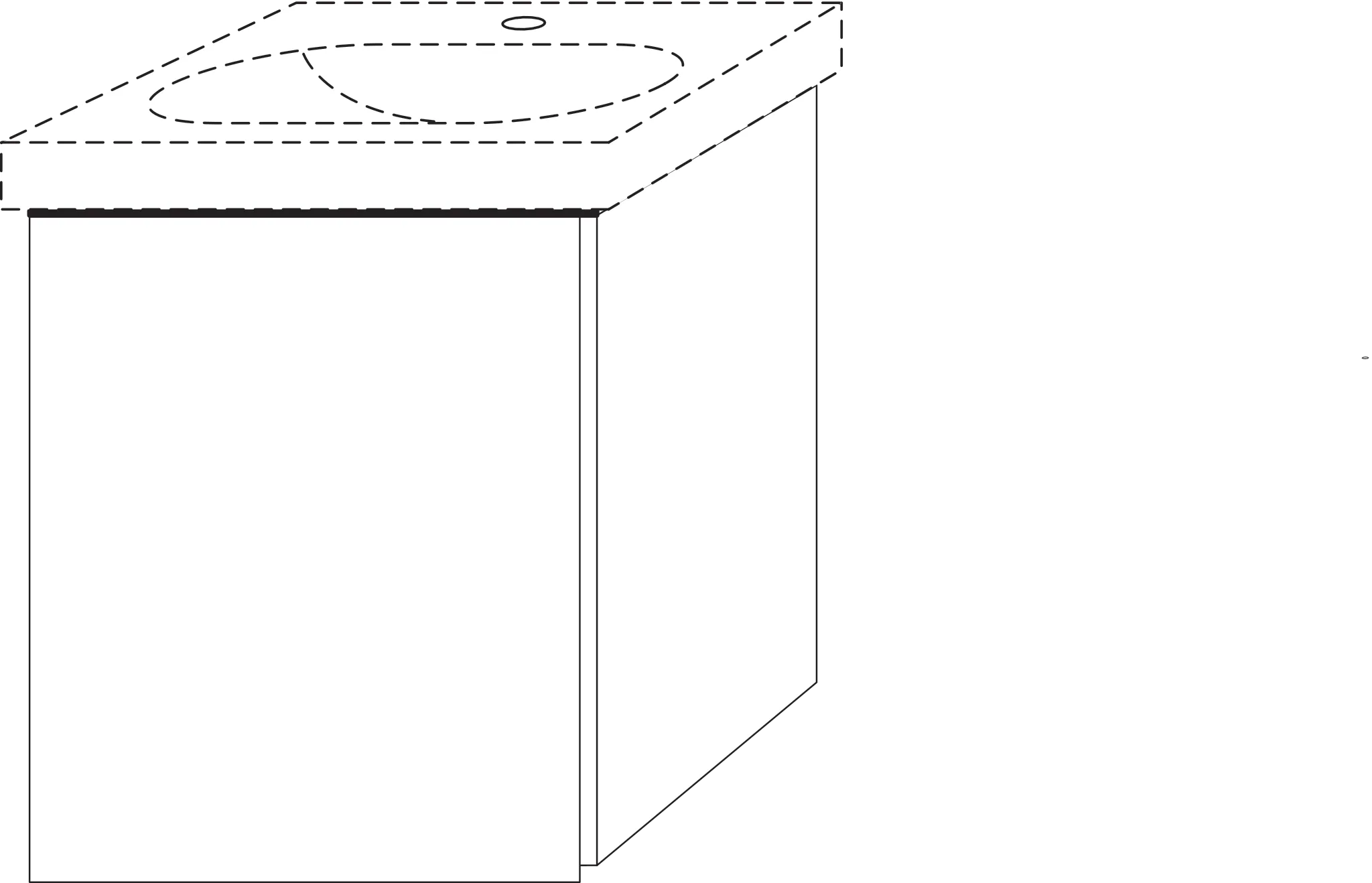 Waschtischunterbau rechts 3way (SM414) 517x415x367 Anthrazit-Matt