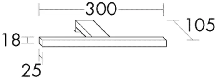 Burgbad Aufsatzleuchte ACHV030, LED, 4000 K, schwarz, IP44, 18 x 305 x 160 mm Burgbad Aufsatzleuchte ACHV030, LED, 4000 K, schwarz, IP44, 18 x 305 x 160 mm