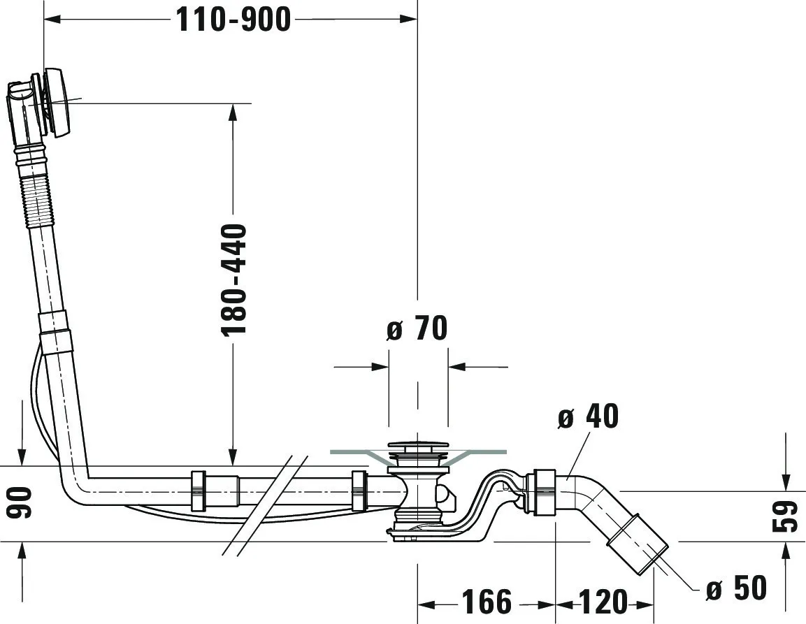 Duravit Ab- und Überlaufgarnitur für Badewannen Modell 792210 Duravit Ab- und Überlaufgarnitur für Badewannen Modell 792210