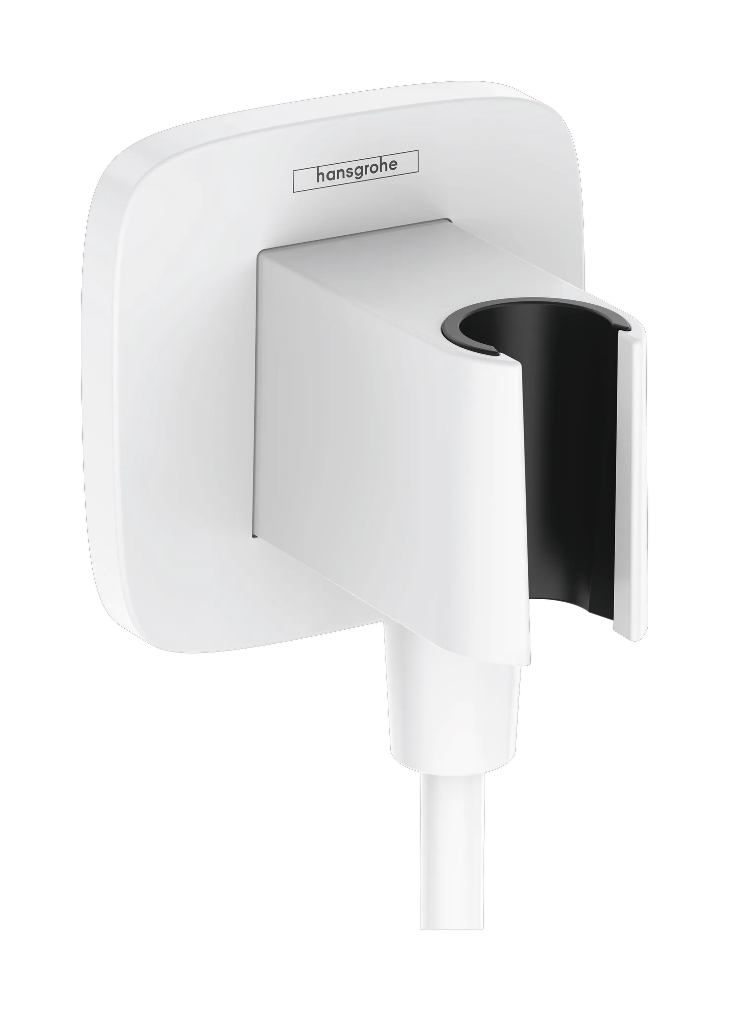 Hansgrohe FixFit Q Wandanschluss mit Brausehalter, Mattweiß