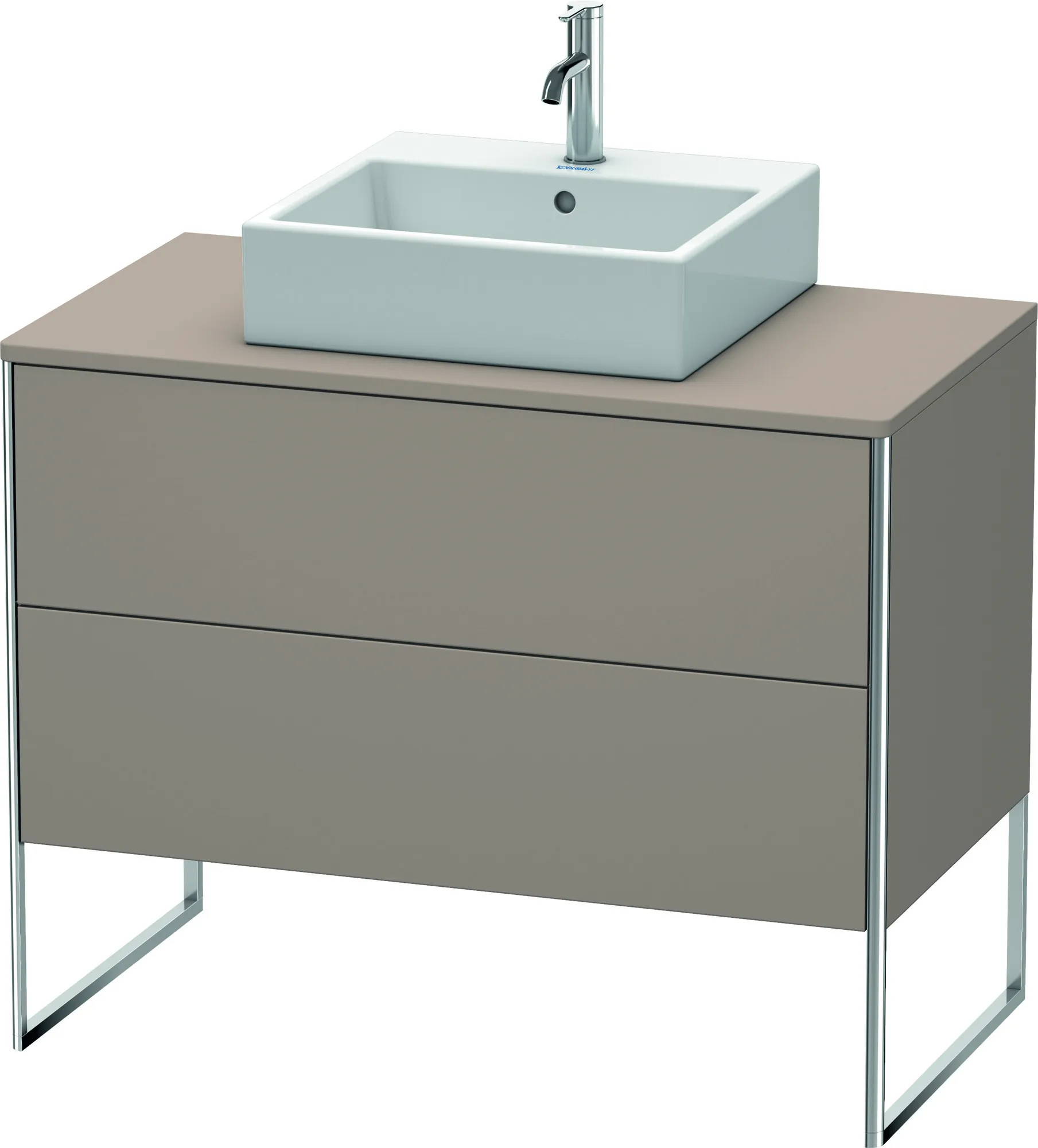 Duravit Waschtischunterschrank bodenstehend „XSquare“ 100 × 77,8 × 54,8 cm Basalt Matt