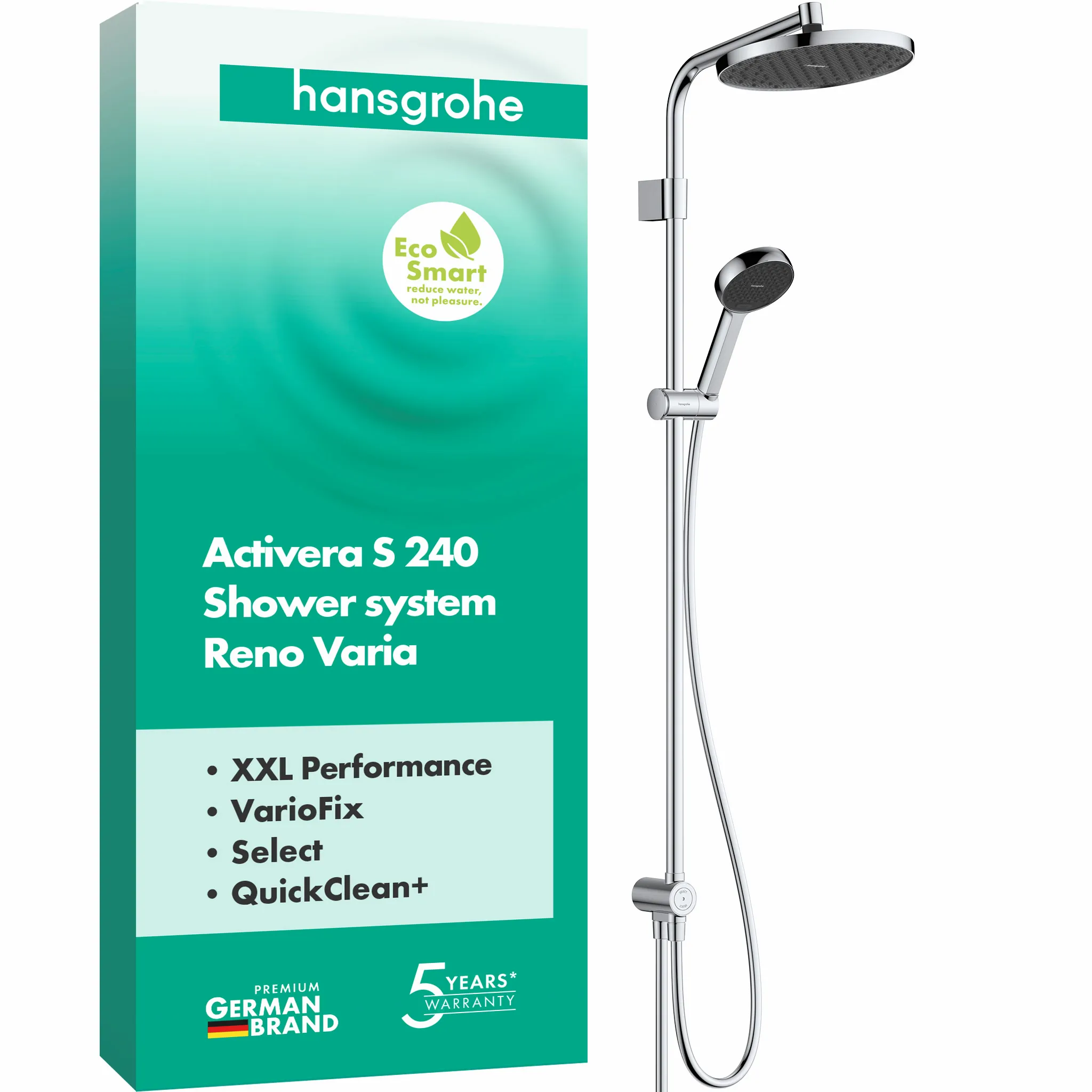 Hansgrohe Activera S Showerpipe 240 1jet EcoSmart Reno Varia chrom Hansgrohe Activera S Showerpipe 240 1jet EcoSmart Reno Varia chrom