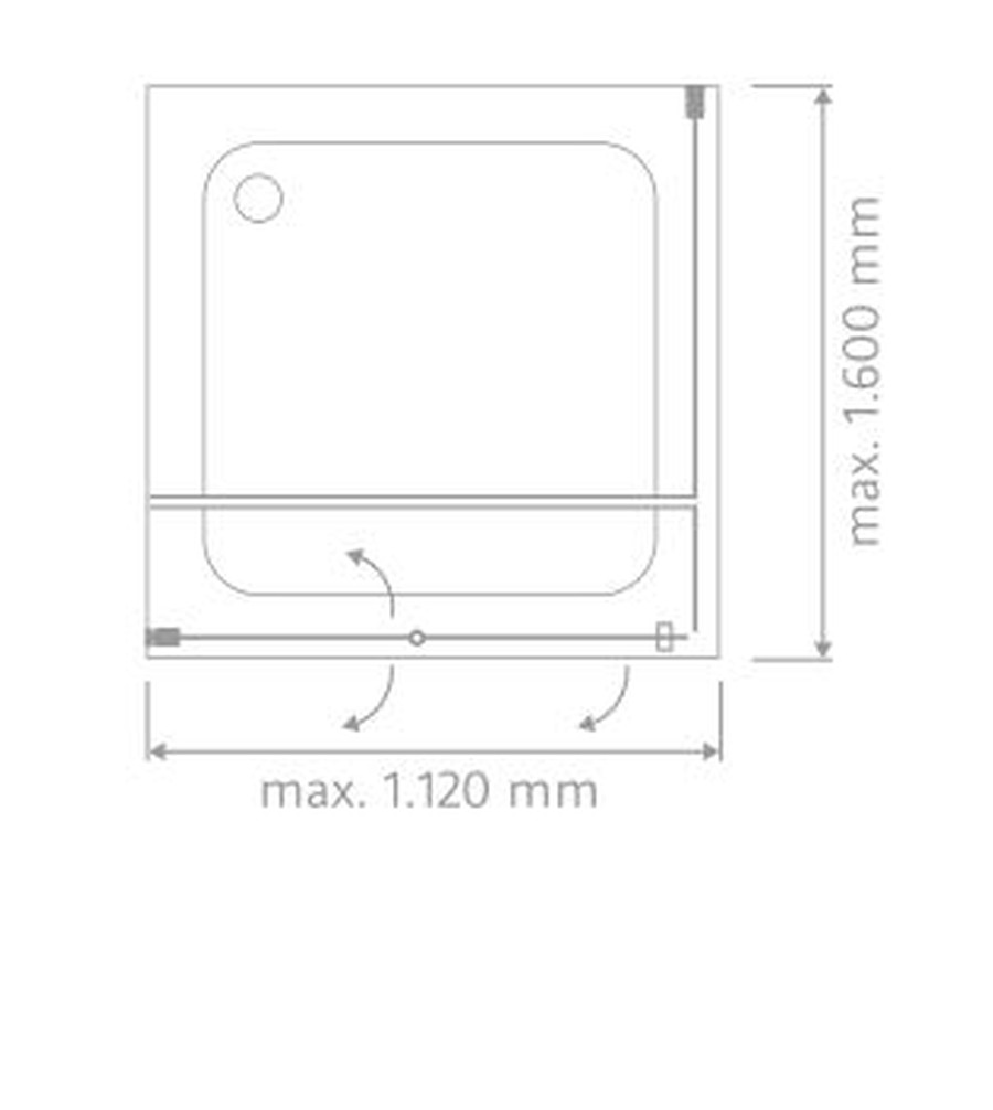 HSK Drehfalttür pendelbar mit Seitenwand „K2“ Glas Klar hell,