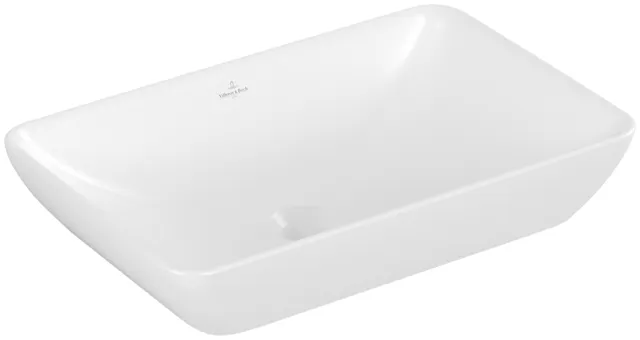 Villeroy & Boch Aufsatzwaschtisch „Venticello“ 555 × 360 × 180 mm, ohne Hahnlochbohrung in Stone White