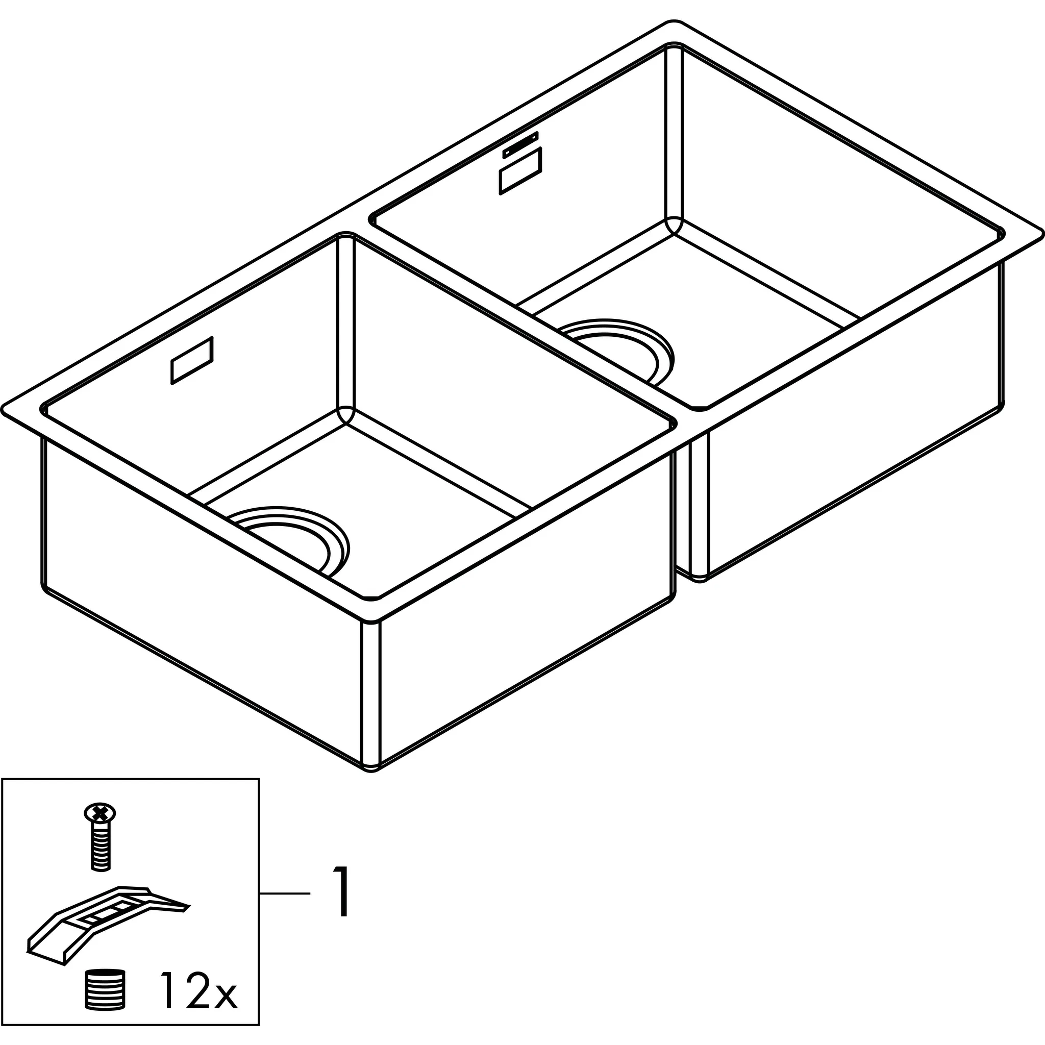 Hansgrohe S71 S719-U765 Unterbauspüle 370x370, Edelstahl Hansgrohe S71 S719-U765 Unterbauspüle 370x370, Edelstahl