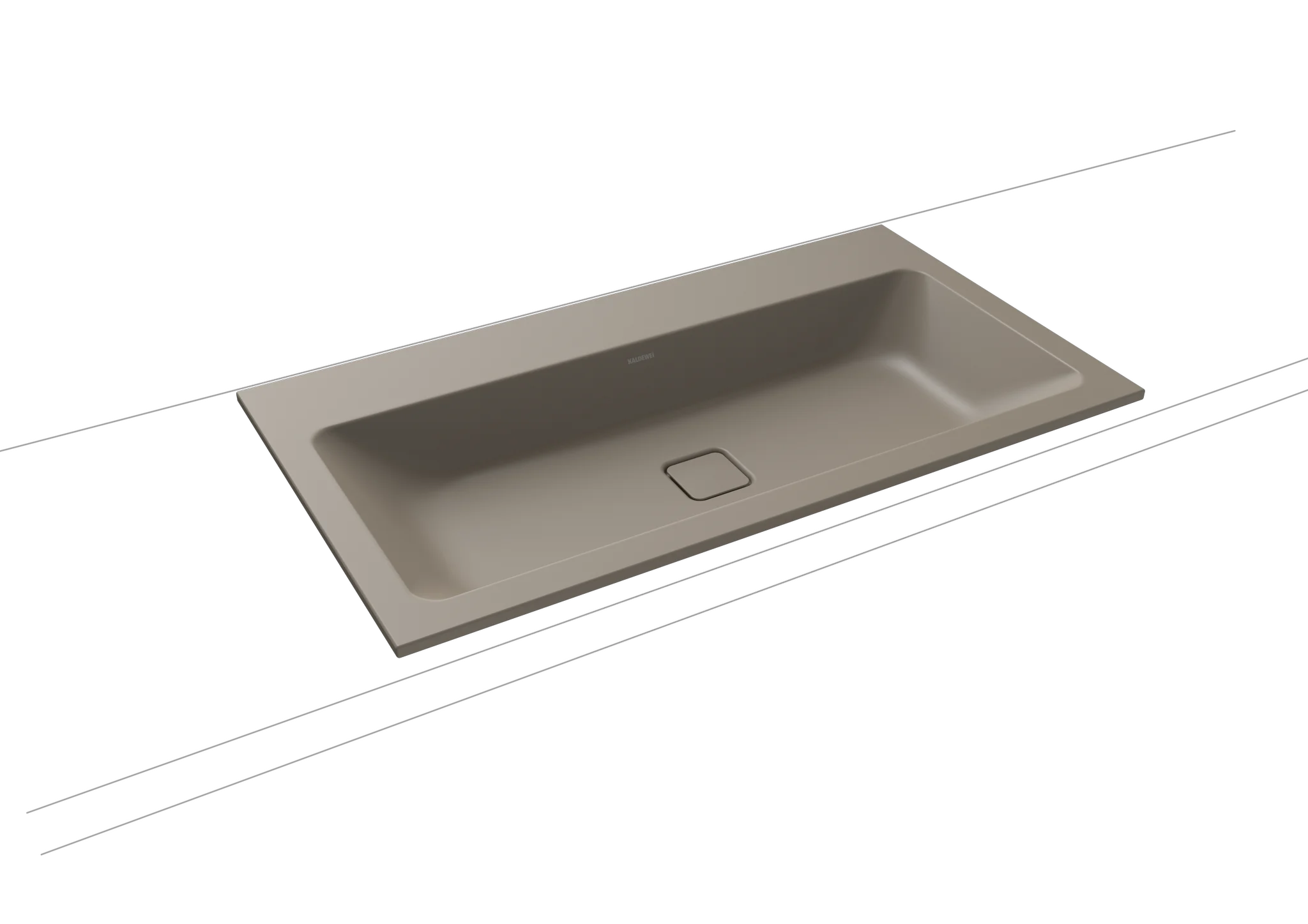 Kaldewei CONO Einbauwaschtisch, 900x500 mm, warm grey, 14 mm Randhöhe, ohne Überlauf, 1er Hahnlochbohrung