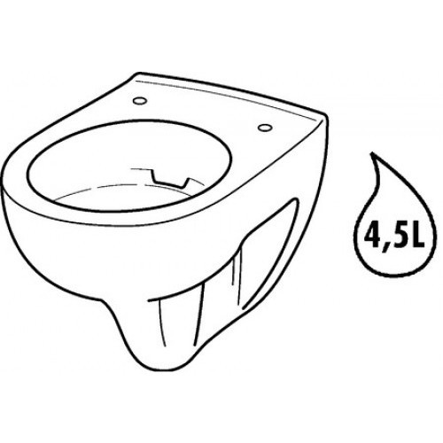 Tiefspül-WC Renova Nr. 1, spülrandlos mit WC-Sitz