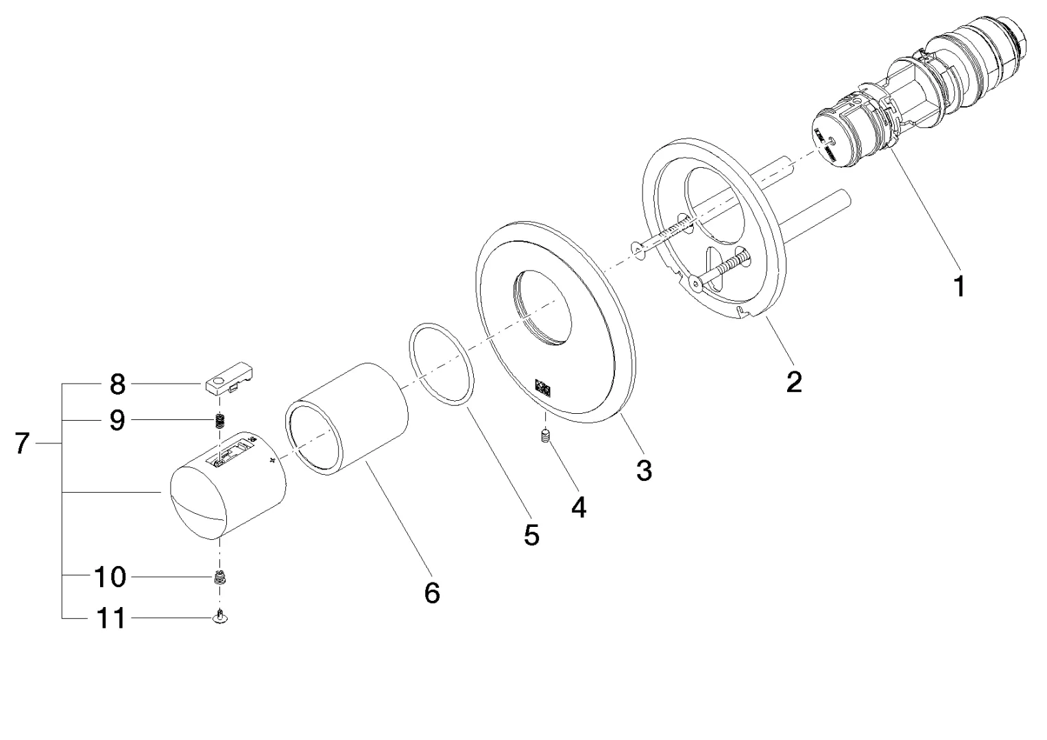 UP-Thermostat ohne Mengenregulierung MADISON Chrom 36501977 UP-Thermostat ohne Mengenregulierung MADISON Chrom 36501977