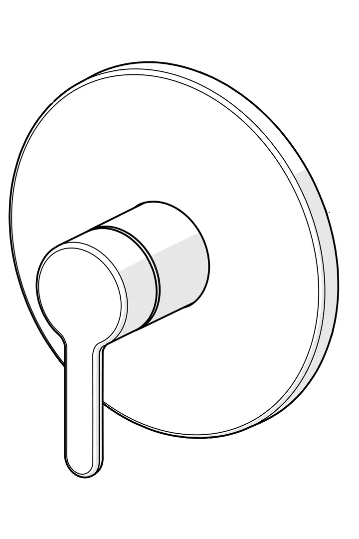 HansaDESIGNO Style Duscharmatur, Einhebelmischer Fertigmontageset für Brausebatterie 8110 Rosette rund Chrom