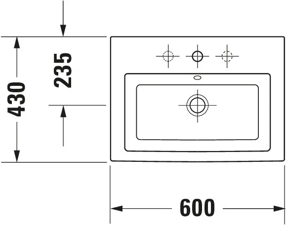 Einbauwaschtisch „2nd floor“ 60 × 43 × 12,5 cm, Hahnlochposition mittig Einbauwaschtisch „2nd floor“ 60 × 43 × 12,5 cm, Hahnlochposition mittig
