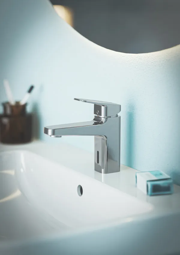 Ideal Standard Hybrid-Waschtischarmatur Ceraplan iX H90 ohne Ablaufgarnitur Bluestart Chrom Ideal Standard Hybrid-Waschtischarmatur Ceraplan iX H90 ohne Ablaufgarnitur Bluestart Chrom