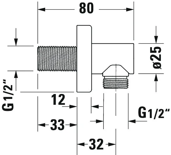Brausegarnitur Brausen und Zubehör Wandanschlussbogen „ZubehörArmaturen“ in Chrom