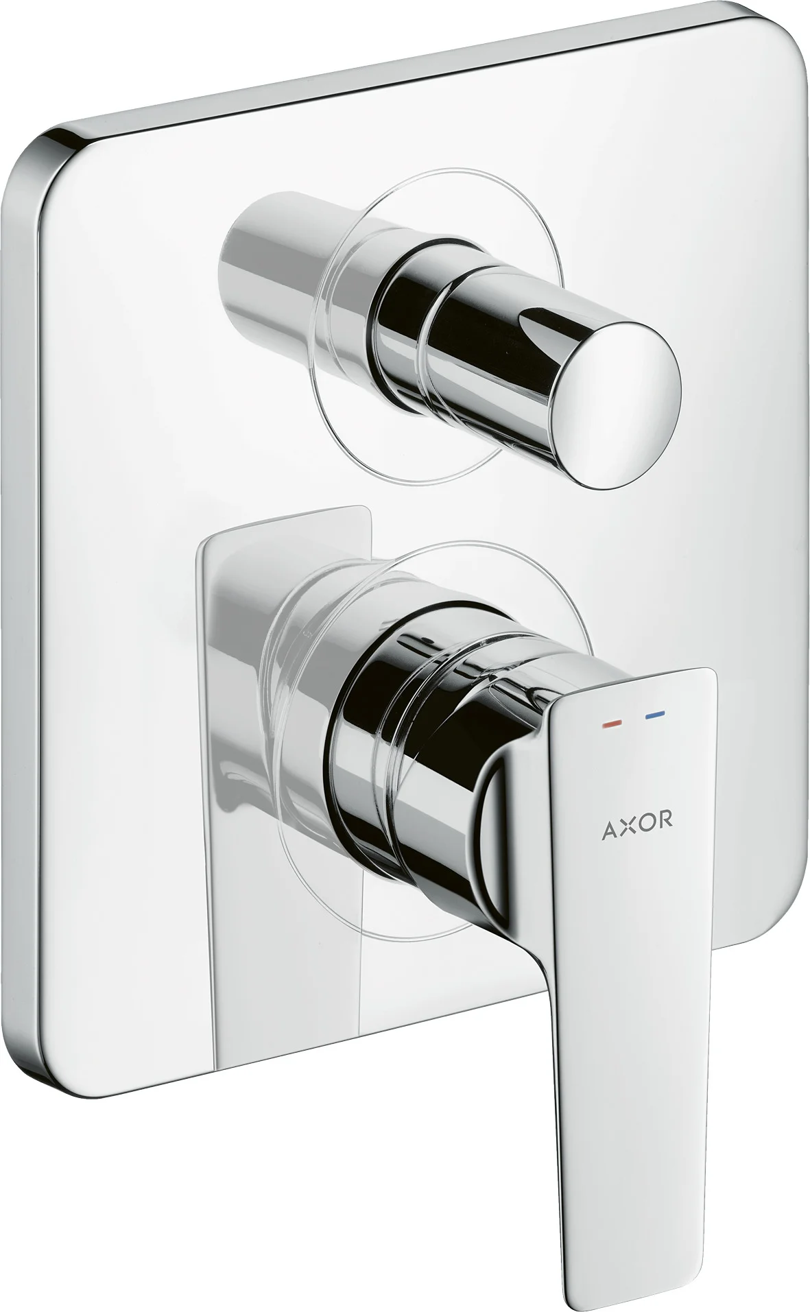 Hansgrohe AXOR Citterio E Einhebel-Wannenmischer Unterputz, Chrom, 2 Verbraucher, Keramikmischsystem, einstellbare Temperaturbegrenzung, automatische Rückstellung, Schalldämpfer, für Durchlauferhitzer geeignet