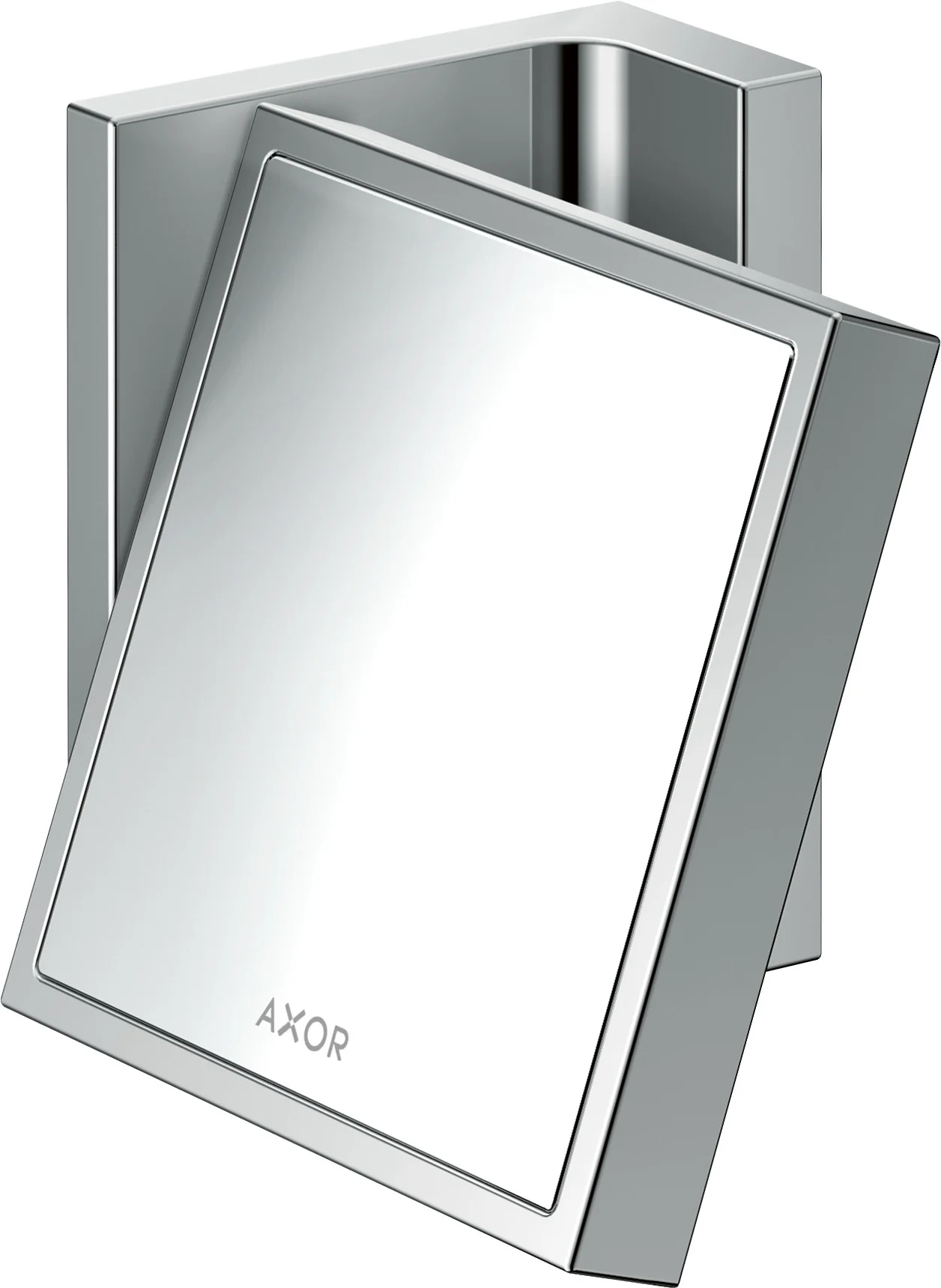 Hansgrohe AXOR Universal Rectangular Rasierspiegel Chrom, neigbar, 1-fach und 1,7-fach Vergrößerung, Wandmontage
