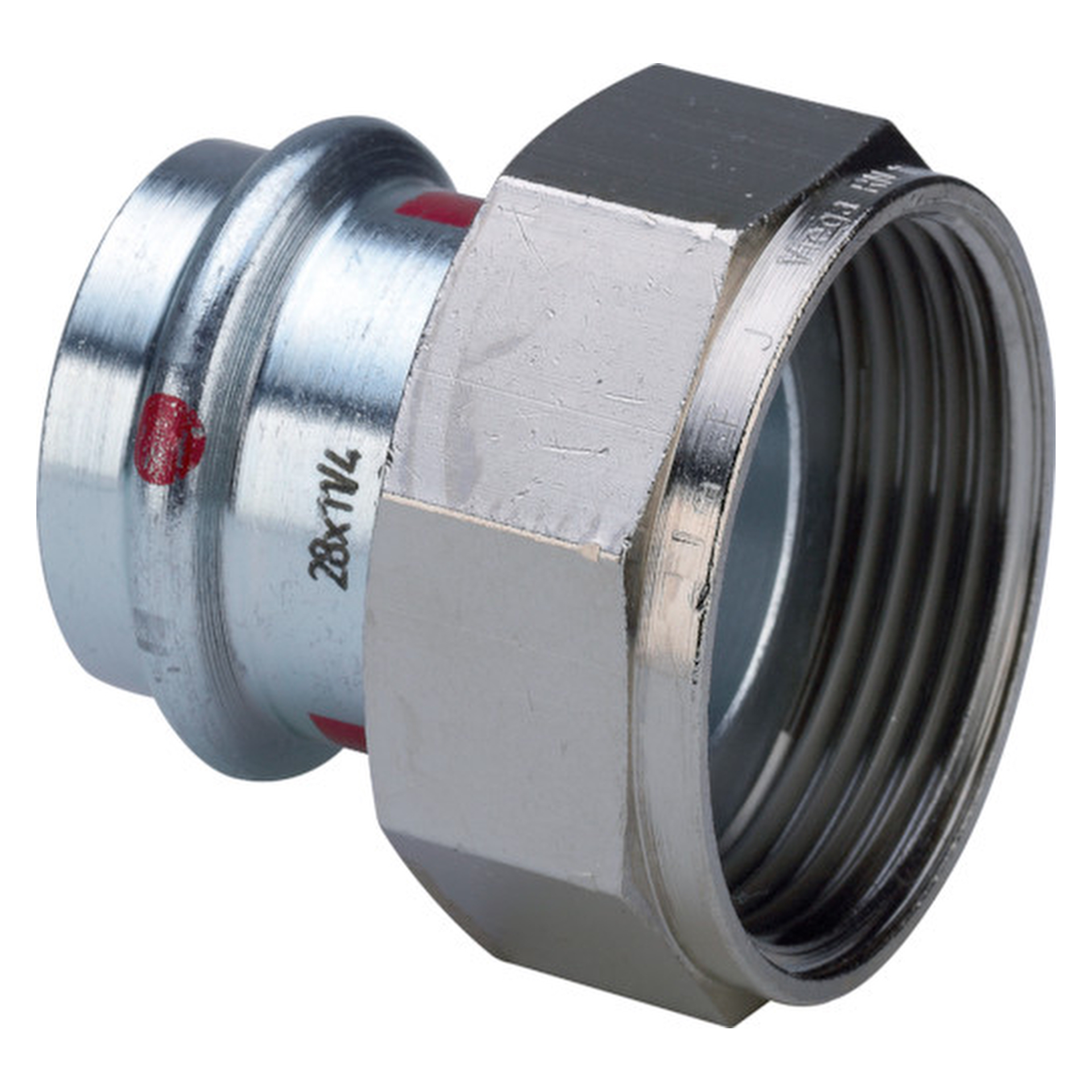 „Prestabo“ Verschraubung mit 1 Muffe auf Überwurfmutter 35 mm × 2″ „Prestabo“ Verschraubung mit 1 Muffe auf Überwurfmutter 35 mm × 2″