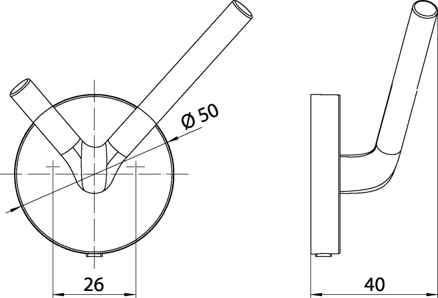 round Doppelhaken weiß round Doppelhaken weiß