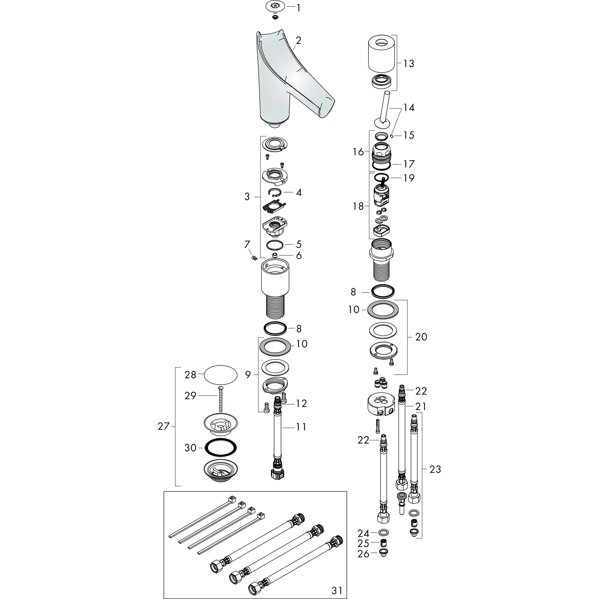 2-L.Waschtischmi.Axor Starck V chrom Nicht für (halb-)öf.Bereich empfohlen. 2-L.Waschtischmi.Axor Starck V chrom Nicht für (halb-)öf.Bereich empfohlen.