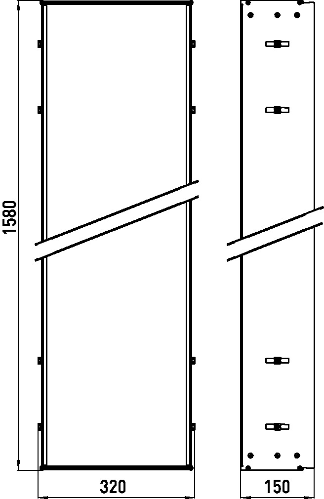 emco Einbaurahmen für Unterputz-Module „asis module 2.0“, „asis module 300“ 32 × 158 × 15 cm